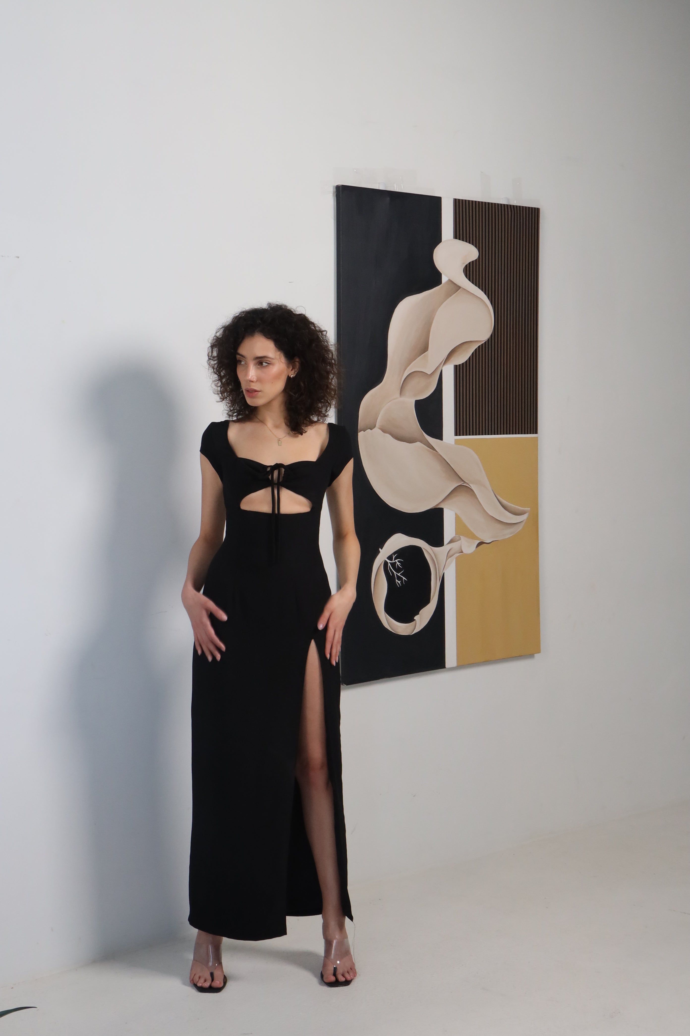 LIGHT MAXI DRESS - MODERN ABSTRACT PAINTING